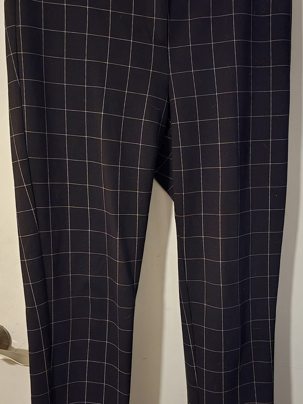 Amanda & Chelsea Black Pants with White Windowpane Grid